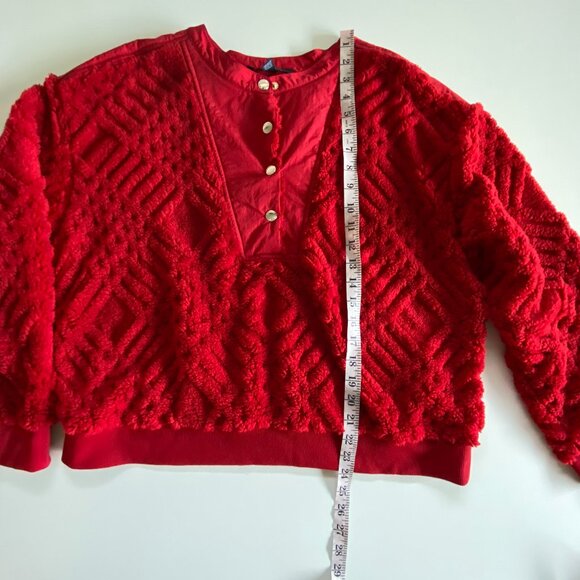 Tommy Hilfiger Vibrant Red Pullover Sherpa Sweater S XL - Picture 11 of 15